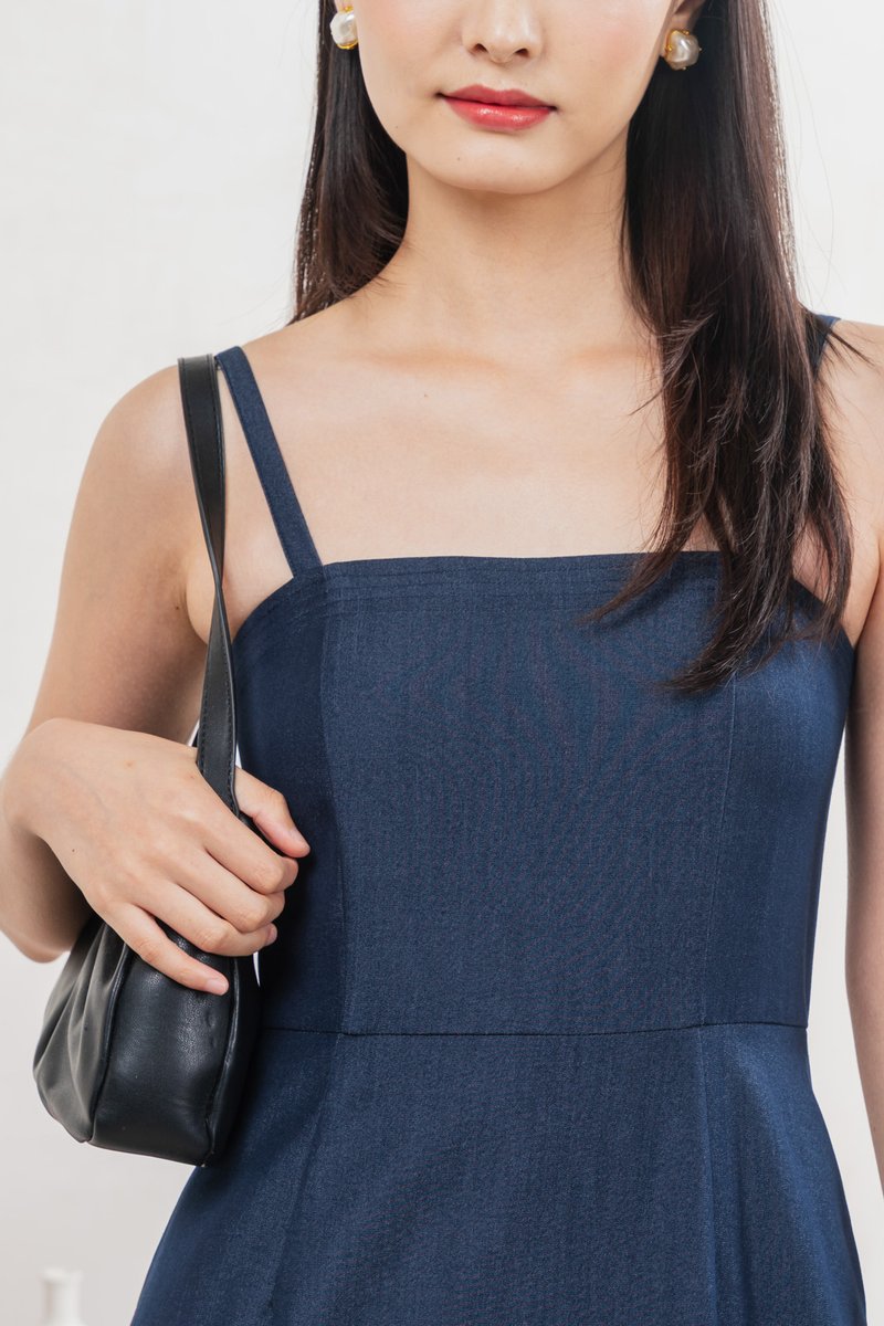 Crest Camisole Midi Dress In Navy