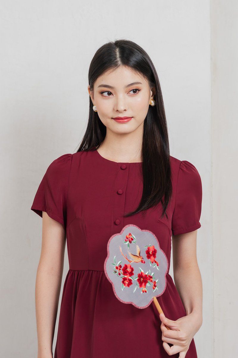 Flawless Buttons Dress In Red
