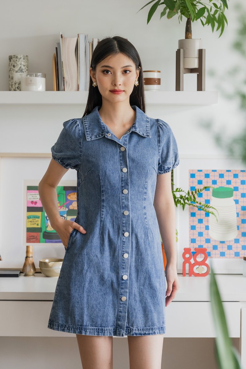 Dovie Denim Shirt Dress