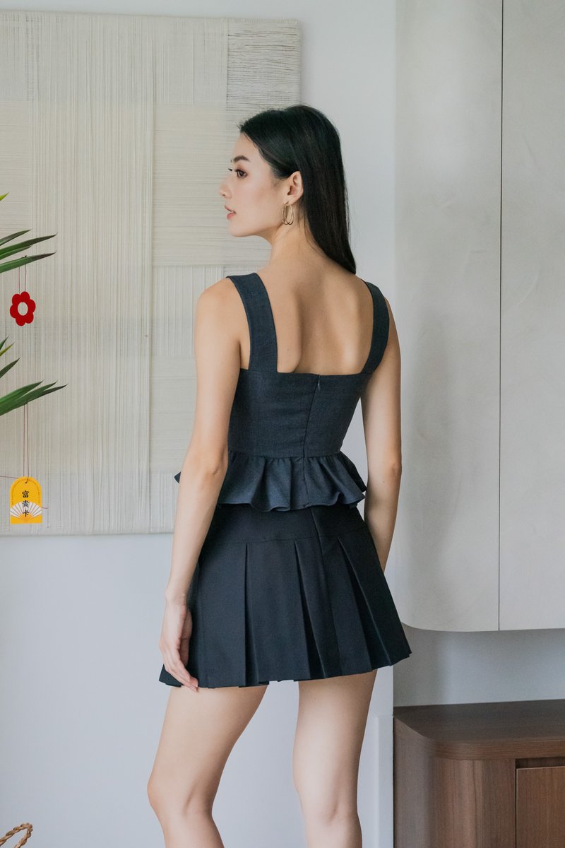 Clarine Panelled Top In Black