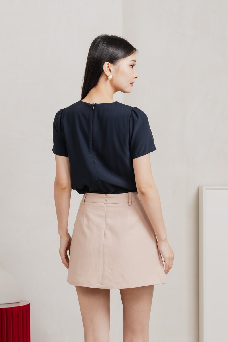 Quaint Coquette Pleated Skort In Dusty Pink
