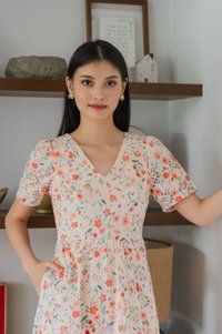 Qin Tulips Eyelet Midi Dress