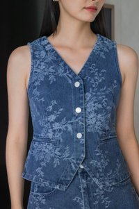 Prestige Floral Denim Vest Top