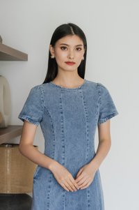 Hepburn Denim Panelled Maxi Dress