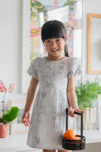 Xuan Jacquard Kids Dress In Lavender