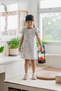 Xuan Jacquard Kids Dress In Lavender