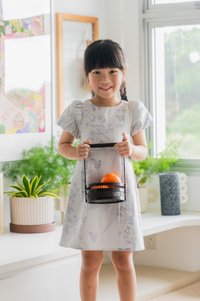 Xuan Jacquard Kids Dress In Lavender