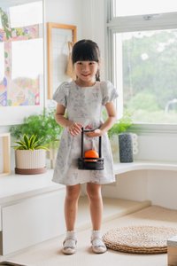 Xuan Jacquard Kids Dress In Lavender