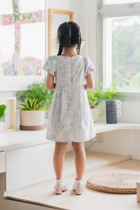Xuan Jacquard Kids Dress In Lavender