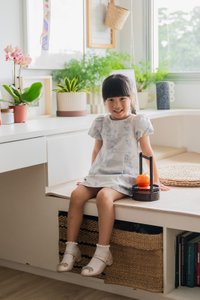 Xuan Jacquard Kids Dress In Lavender