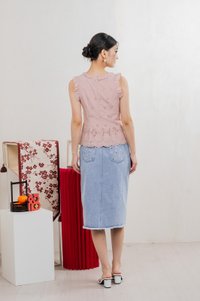 Marykae Eyelet Ruffles Top In Pink