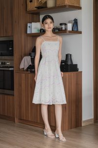Rhys Rainbow Camisole Midi Dress in Rainbow