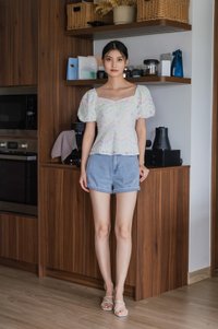 Rhys Rainbow Eyelet Sweetheart Top in Rainbow