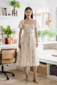 Cheer Fleur Eyelet Pintuck Maxi Dress