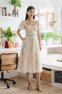 Cheer Fleur Eyelet Pintuck Maxi Dress