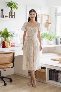 Cheer Fleur Eyelet Pintuck Maxi Dress