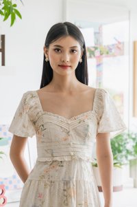 Cheer Fleur Eyelet Pintuck Maxi Dress