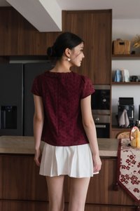 Josa Knitted Pleat Skort In White