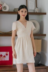 Missy Eyelet Empire Dress In Cream