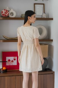 Missy Eyelet Empire Dress In Cream