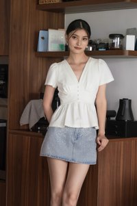 Gem Denim Skort in Light Wash