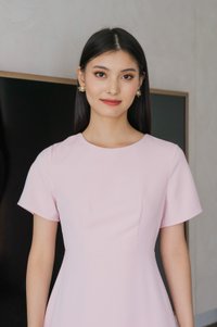 Sharon Ruffle Hem Midi Dress In Pink