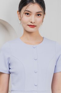 Kait Cotton Buttons Dress In Blue
