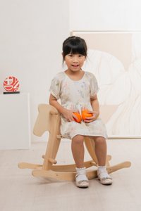 Villa Watercolour Kids Dress In Cream