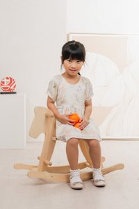 Villa Watercolour Kids Dress In Cream