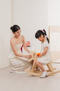 Villa Watercolour Kids Dress In Cream