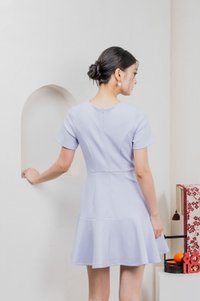 Kait Cotton Buttons Dress In Blue