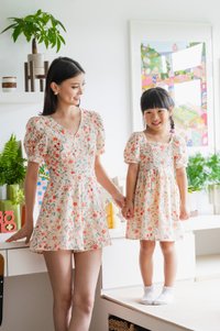 Qin Tulips Floral Eyelet Romper