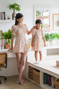 Qin Tulips Floral Eyelet Romper