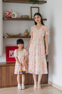 Qin Tulips Eyelet Midi Dress