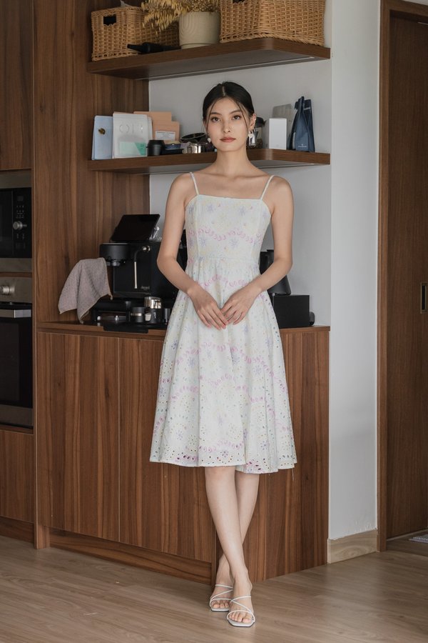 Rhys Rainbow Camisole Midi Dress in Rainbow