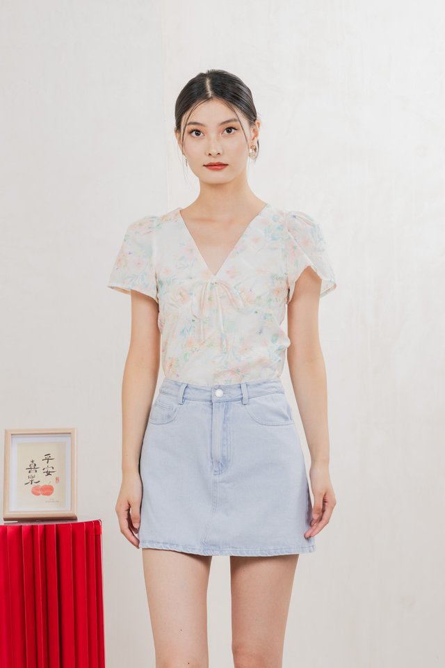 Sunday Daily Denim Skort In Light Wash