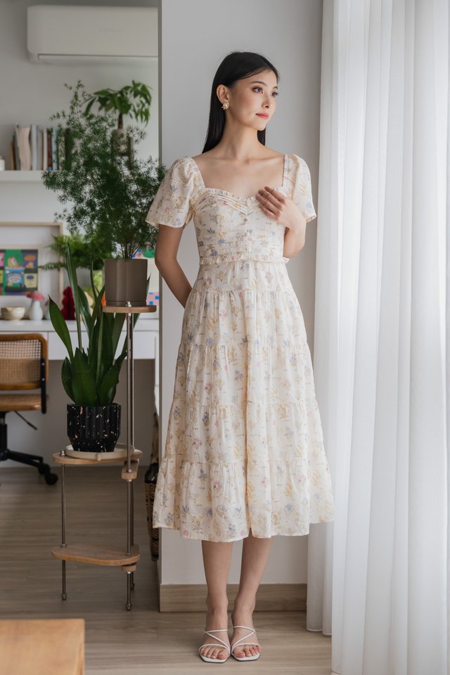 Wonder Eyelet Pintuck Maxi Dress