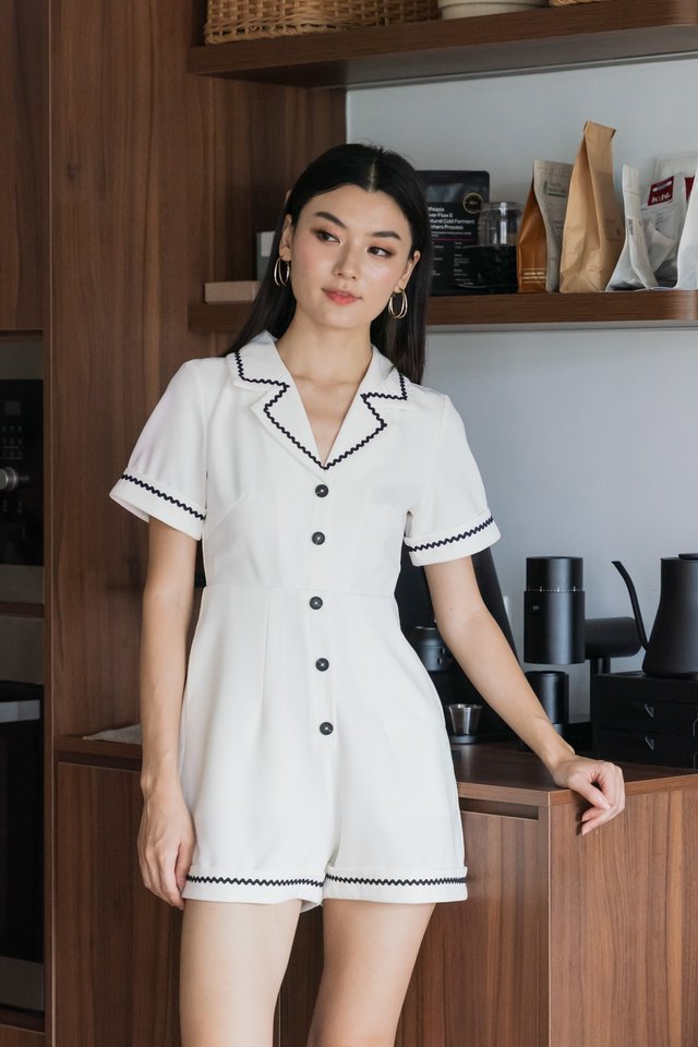 Chester Blazer Romper In White