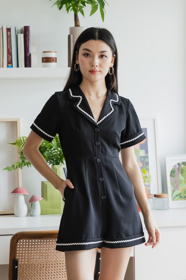 Chester Blazer Romper In Black