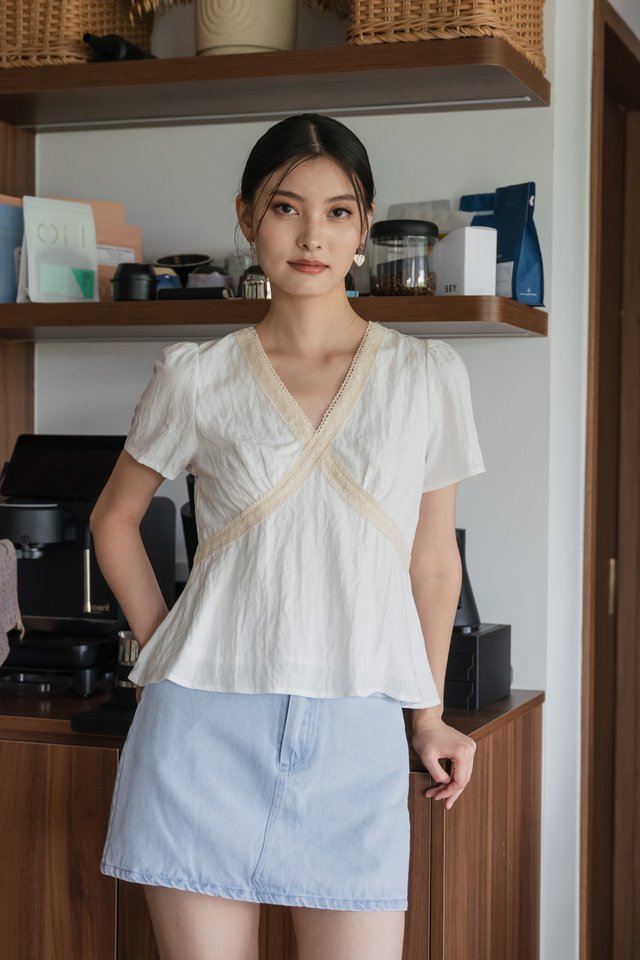 Wanderlust Crochet Babydoll Top In White