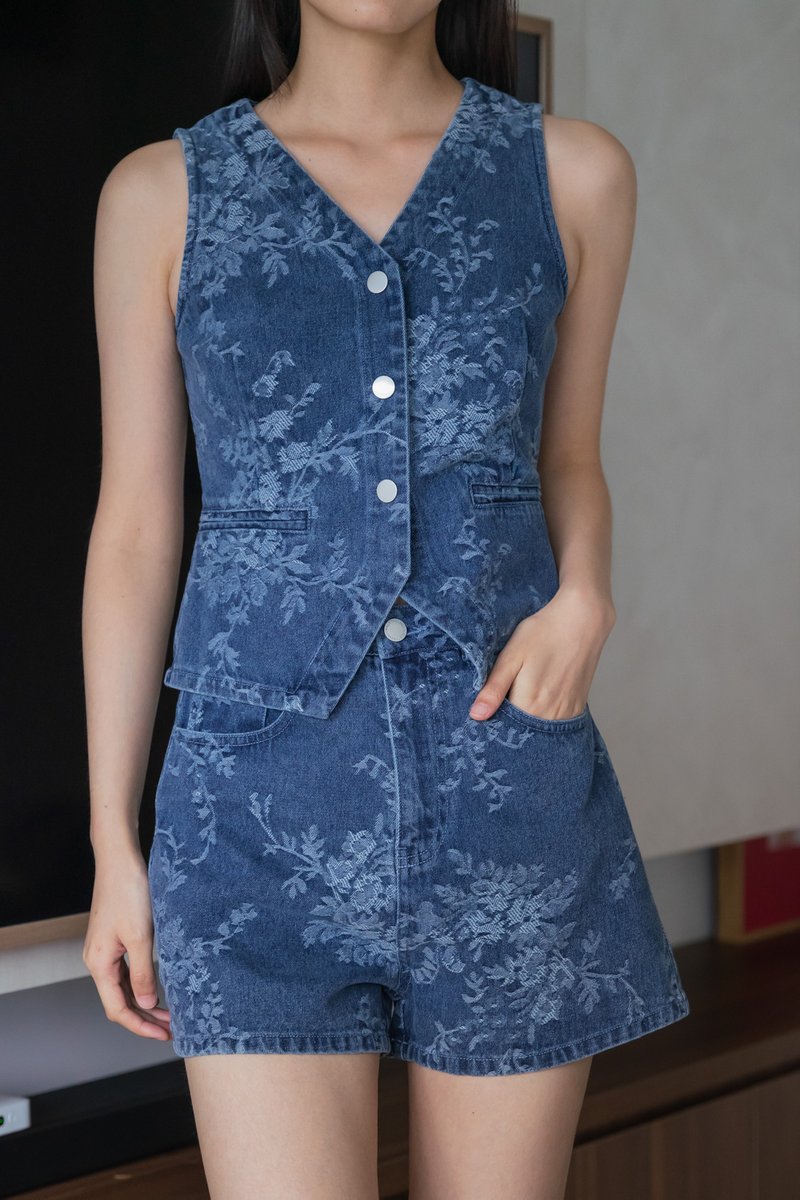 Prestige Floral Denim Shorts