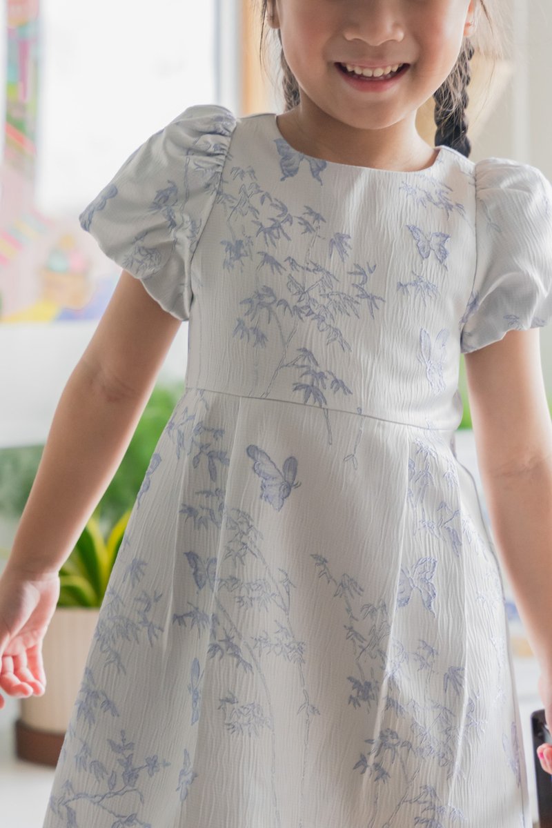 Xuan Jacquard Kids Dress In Lavender