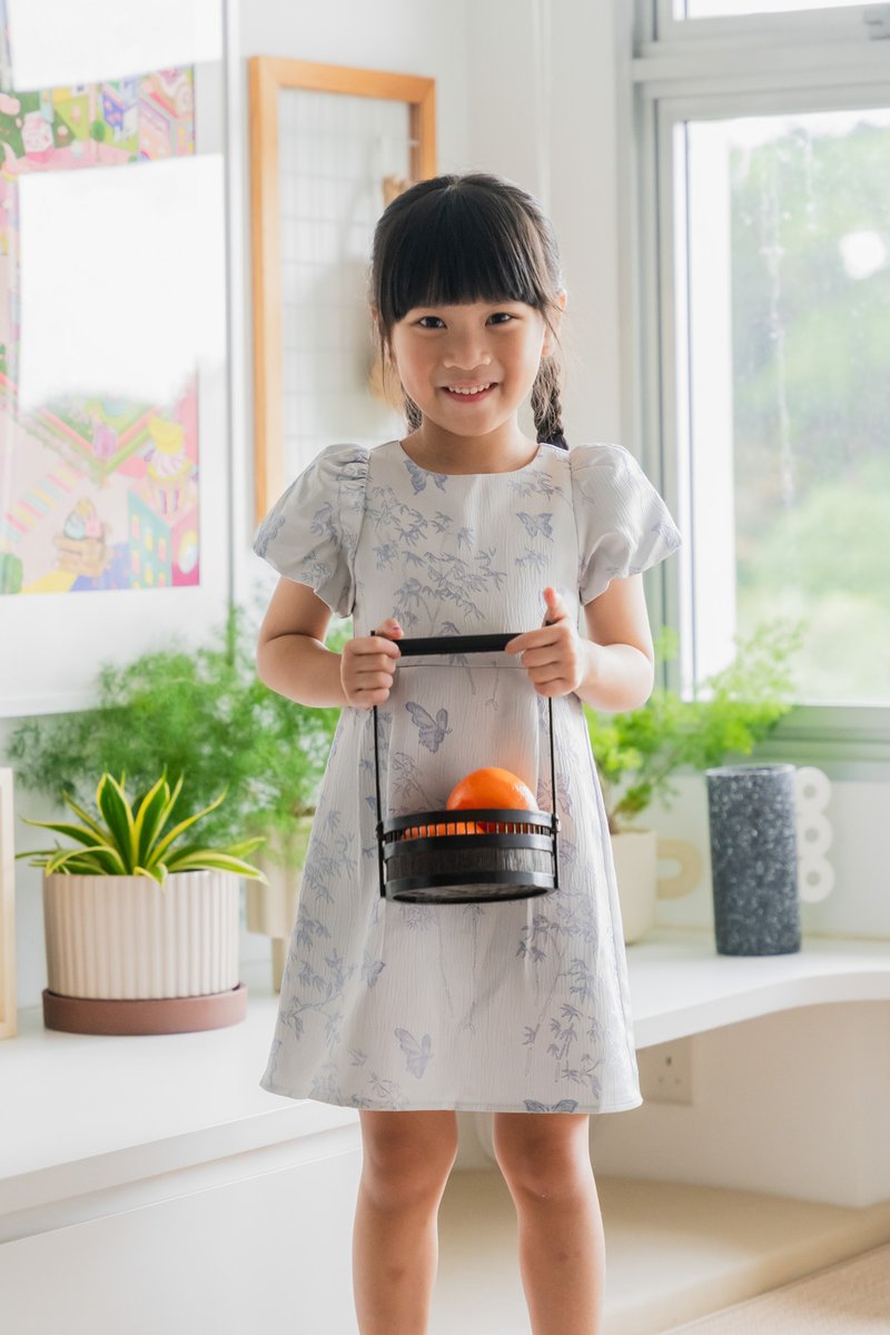 Xuan Jacquard Kids Dress In Lavender