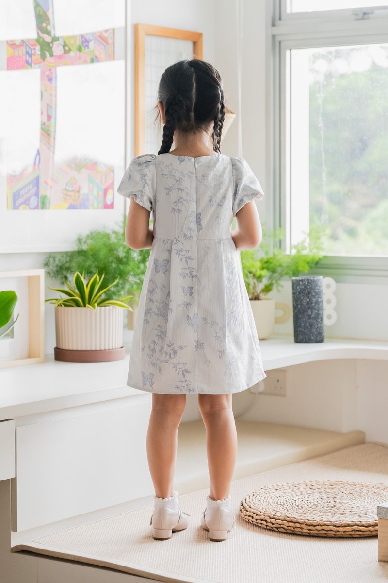 Xuan Jacquard Kids Dress In Lavender