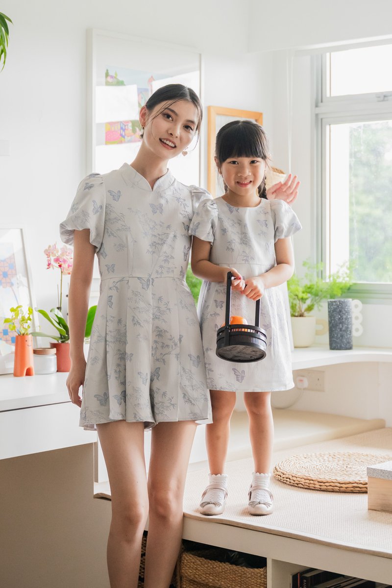 Xuan Jacquard Mandarin Romper In Lavender