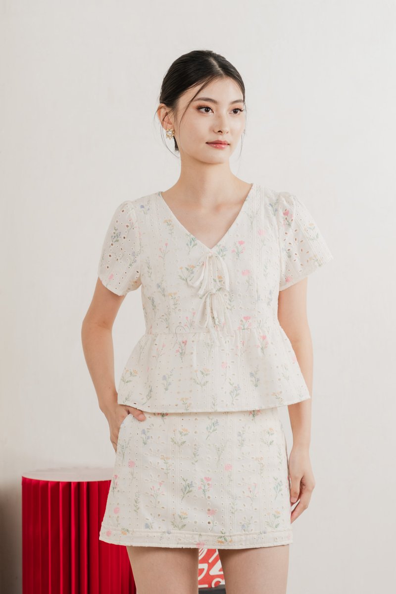Spring Melody Babydoll Ribbon Top