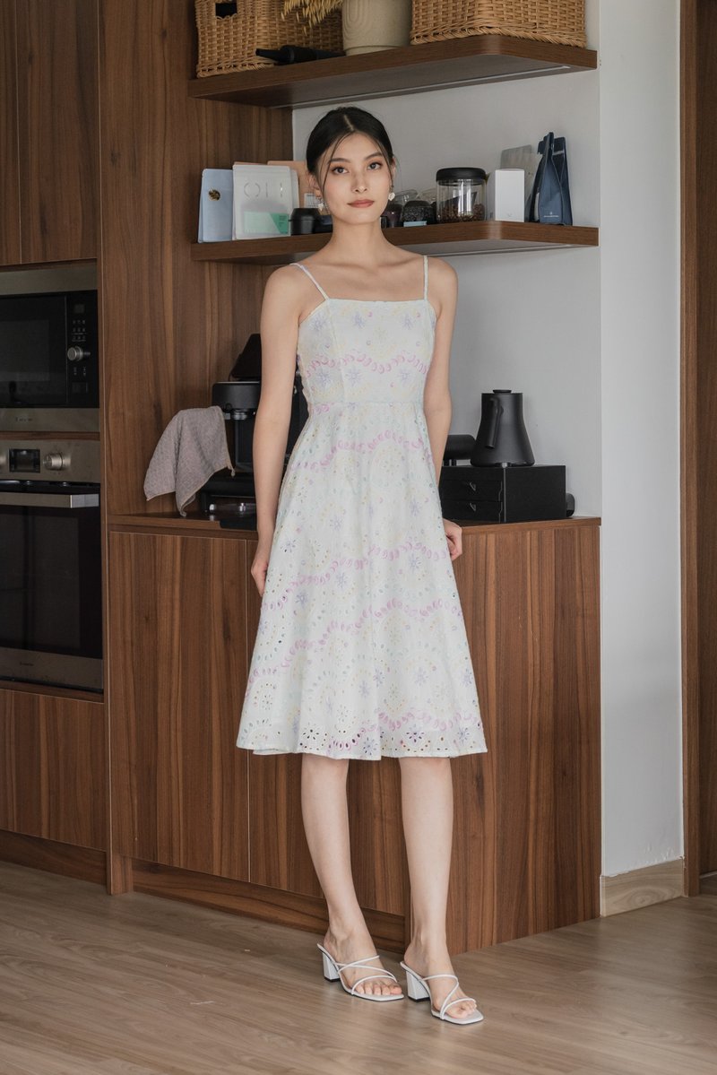 Rhys Rainbow Camisole Midi Dress in Rainbow