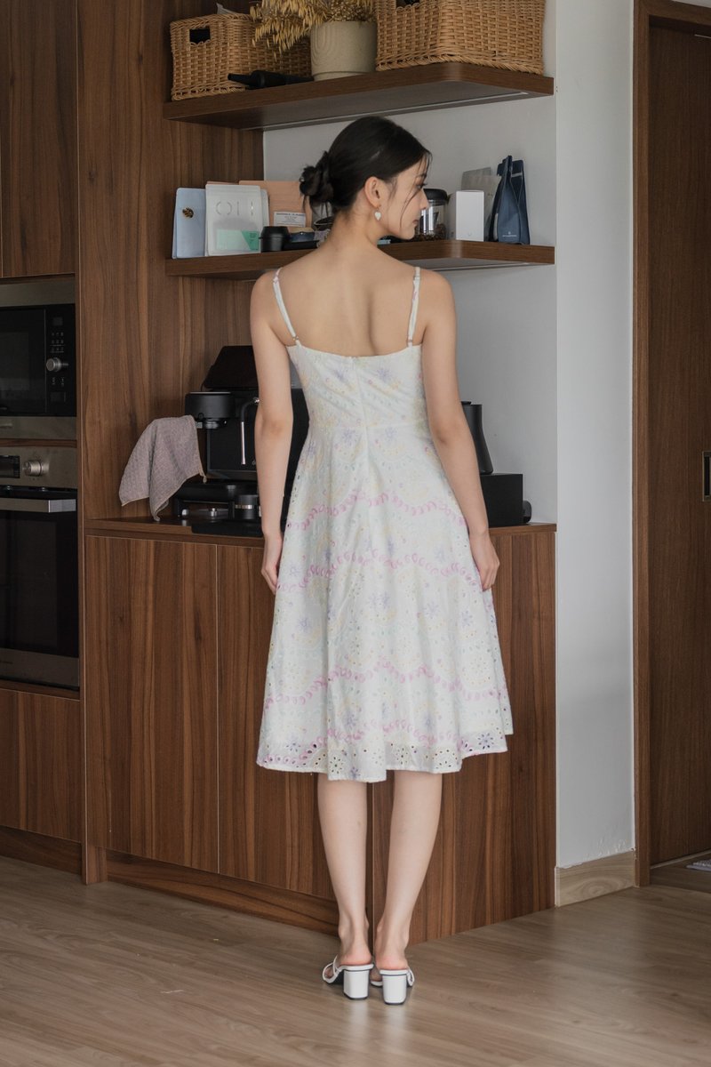Rhys Rainbow Camisole Midi Dress in Rainbow
