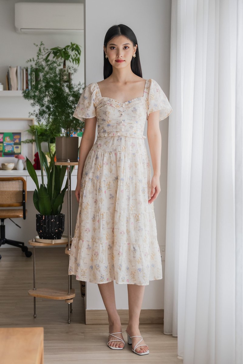 Wonder Eyelet Pintuck Maxi Dress