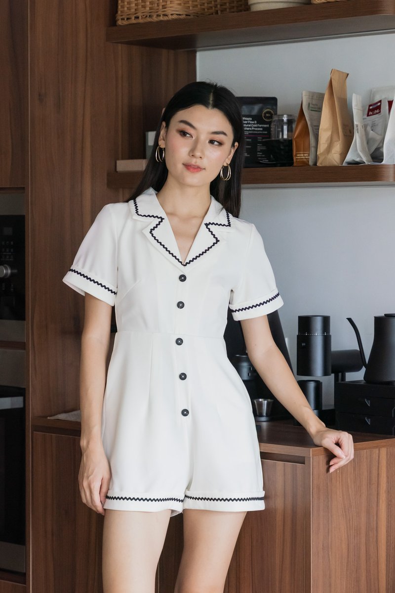 Chester Blazer Romper In White
